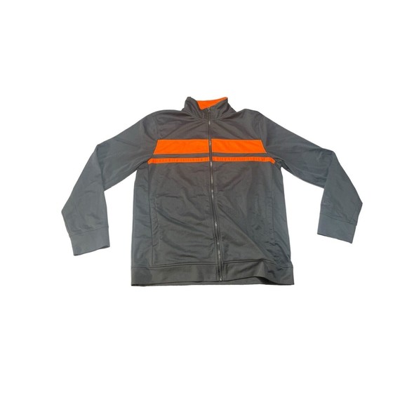 Starter Track Jacket Men's Size Medium Full Zip Gray Orange Stripe EUC - Picture 4 of 14